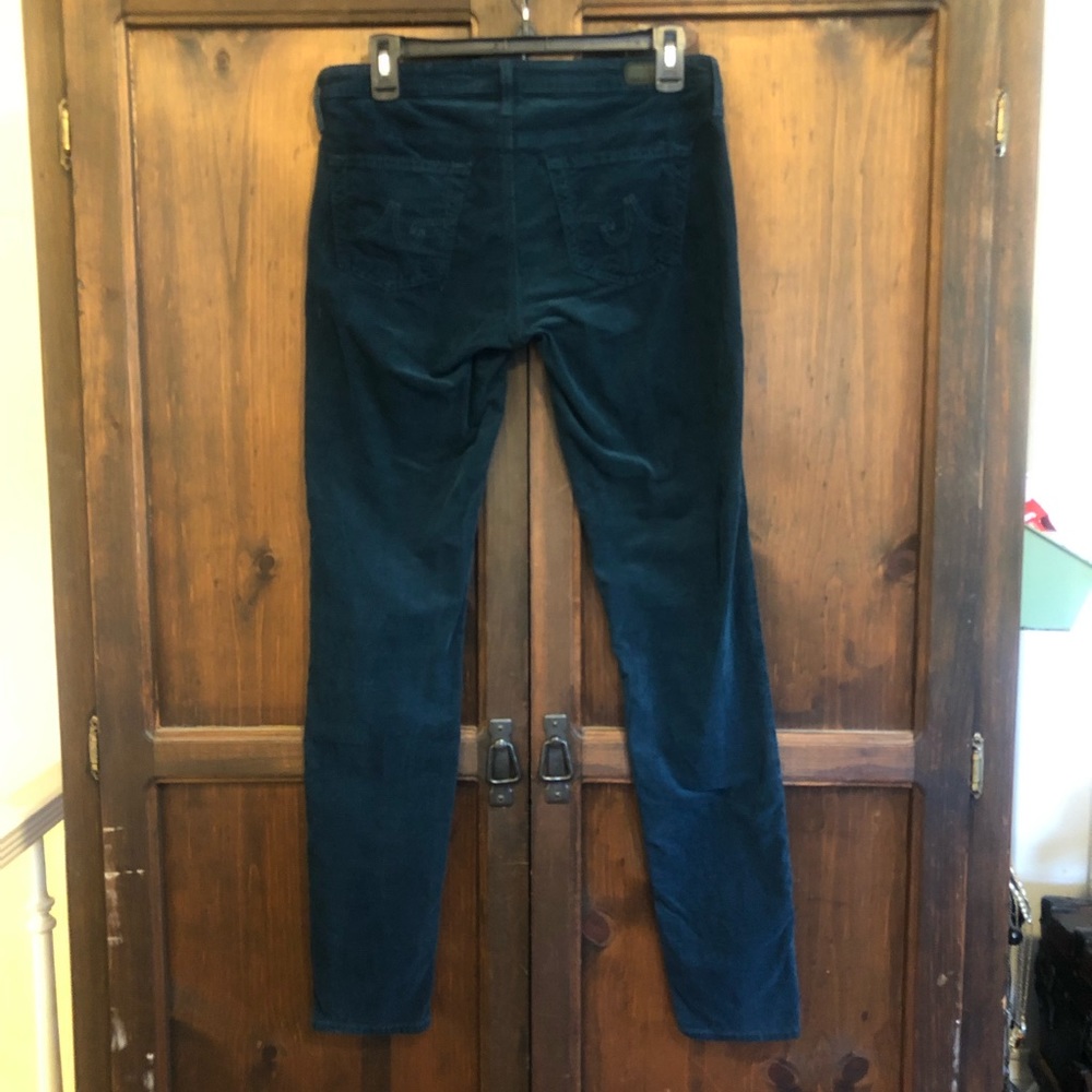 AG Adriano Goldschmied Super Skinny the Legging Cord Pants stretchy size 28 Teal - Picture 2 of 8